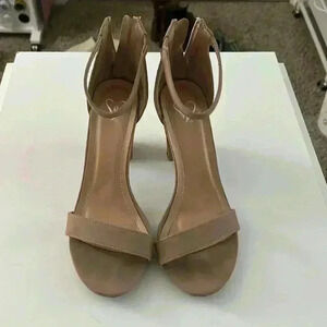 Windsor nude heel strappy block heel shoe